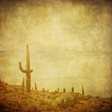grunge background with wild west landscape.