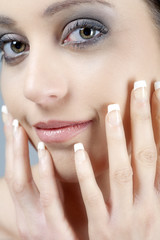 Fototapeta premium Young woman in beauty style pose