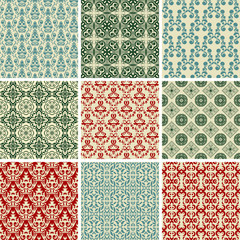 set of 9 seamless patterns. - 37344123