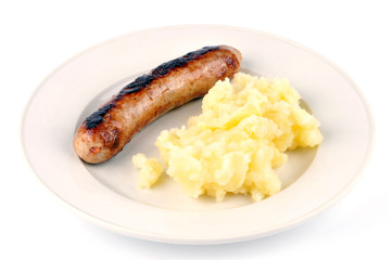 Assiette de purée saucisse