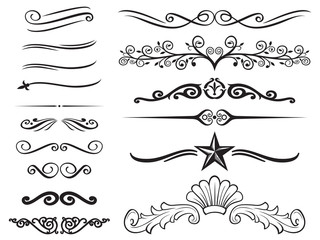 Vector set of decorative elements (decorative lines)