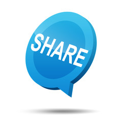 Icono 3d texto SHARE