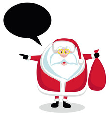Cartoon Santa with speech bubble