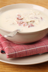 Cream cheese soup with bacon