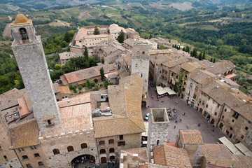 Fototapeta na wymiar San Gimignano von oben.