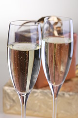 Gold/Brown Presents and Champaign