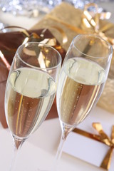 Gold/Brown Presents and Champaign