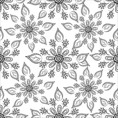 Flower background, contours