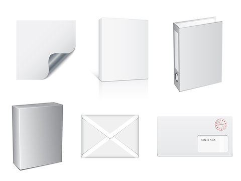 vector white paper objects