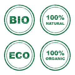 vector scratched eco stamps