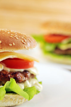 hamburger with cutlet