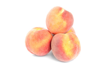 peaches isolated   on a  white  background