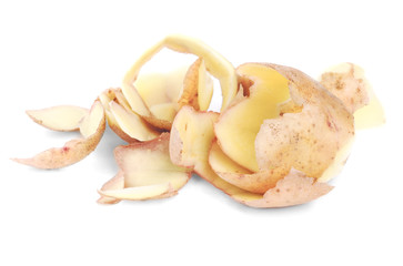 potato peel isolated on the white background