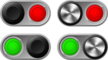 Toggle switches with green and red lights