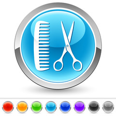 Schere und Kamm, Friseur