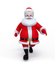 Santa Claus walking on the blank surface