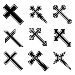 Vector christian crosses