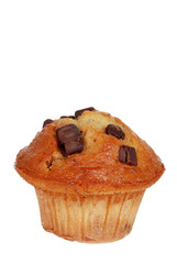 Isolated banana chocolate muffin