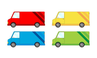 Samochód dostawczy transporter - paczka, wektor