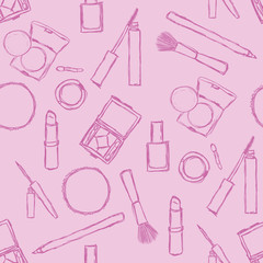 cosmetics seamless pattern