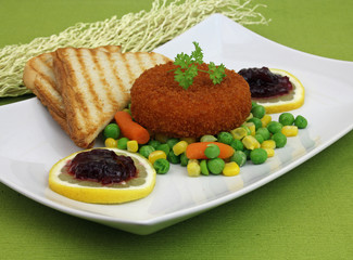 Käse gebacken mit Gemüse