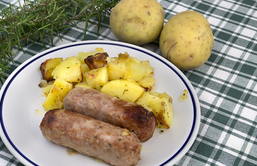 sausages and potatoes