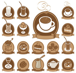 set of icons for coffee shop