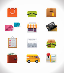 Vector shopping icon set