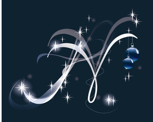 Decorative letter with decorations for Christmas design