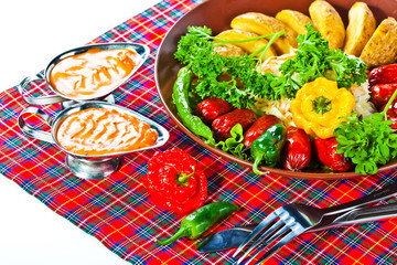 Composition with vegetables and spices