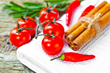 Composition with vegetables and spices