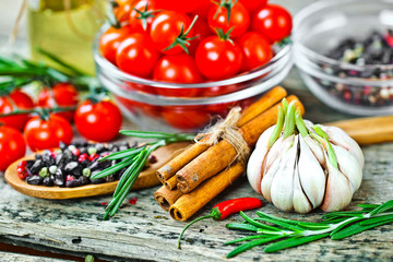 Composition with vegetables and spices