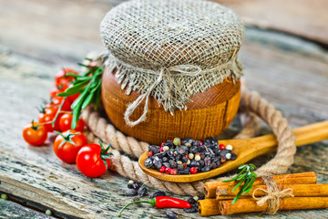 Composition with vegetables and spices