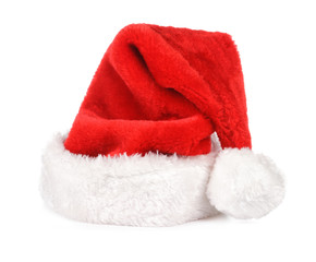 Obraz na płótnie Canvas Santa claus red hat on white