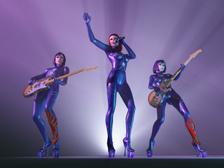 groupe de rock féminin en concert