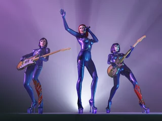 Papier peint Groupe de musique groupe de rock féminin en concert