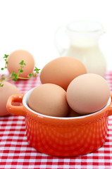 Fresh brown eggs