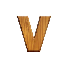 V - Lettre en bois - alphabet