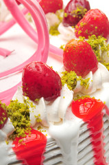 Strawberry cake detail