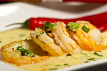 Japanische Garnelensuppe