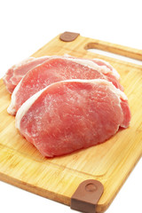 Raw pork chops