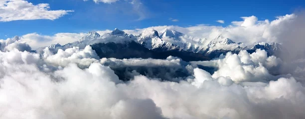 Foto op Plexiglas Manaslu panoramisch uitzicht van langtang naar ganesh himal