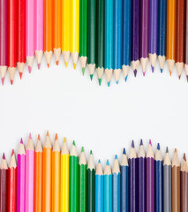 set of color pencils wave-shaped