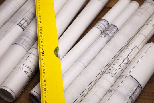 Close up of a blueprint