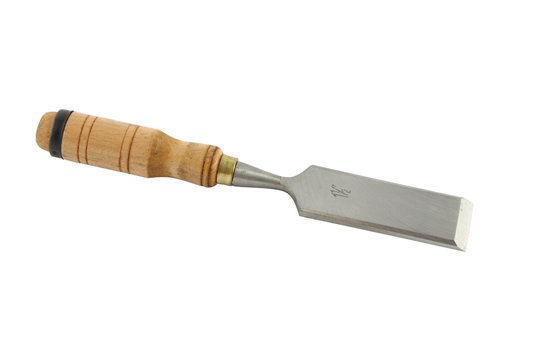 Wooden handler graver on white background.