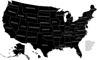 Map of USA with states