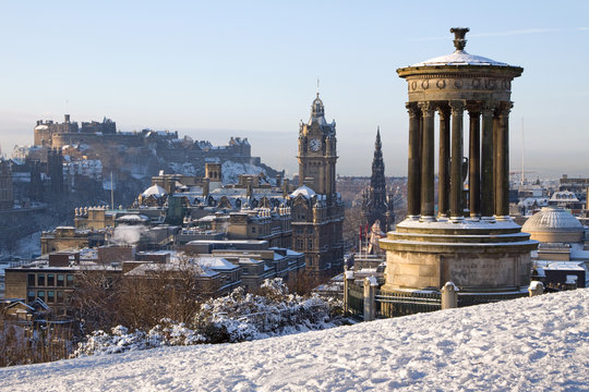 Edinburgh Winter City And Castle View