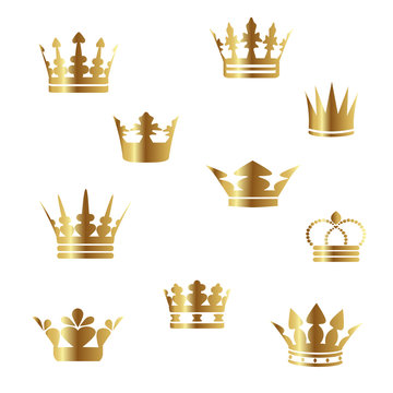 Vector gold crowns