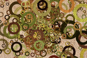 grunge circles on canvas