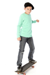 Fototapeta premium Junge auf Skateboard